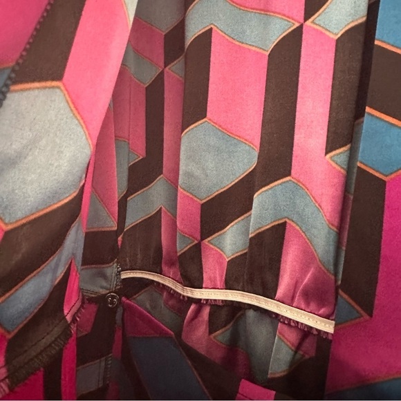 House of Harlow 1960 Printed Satin Wrap Dress Size Large Womens - Picture 7 of 13